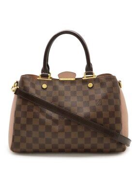 Louis Vuitton Damier Brittany Handbag 2-Way Tote Shoulder Bag Leather